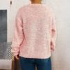 Women's Fashionable Casual Cute Wave V-neck Decoration Flower Button Knit Cardigan Sweater Jacket