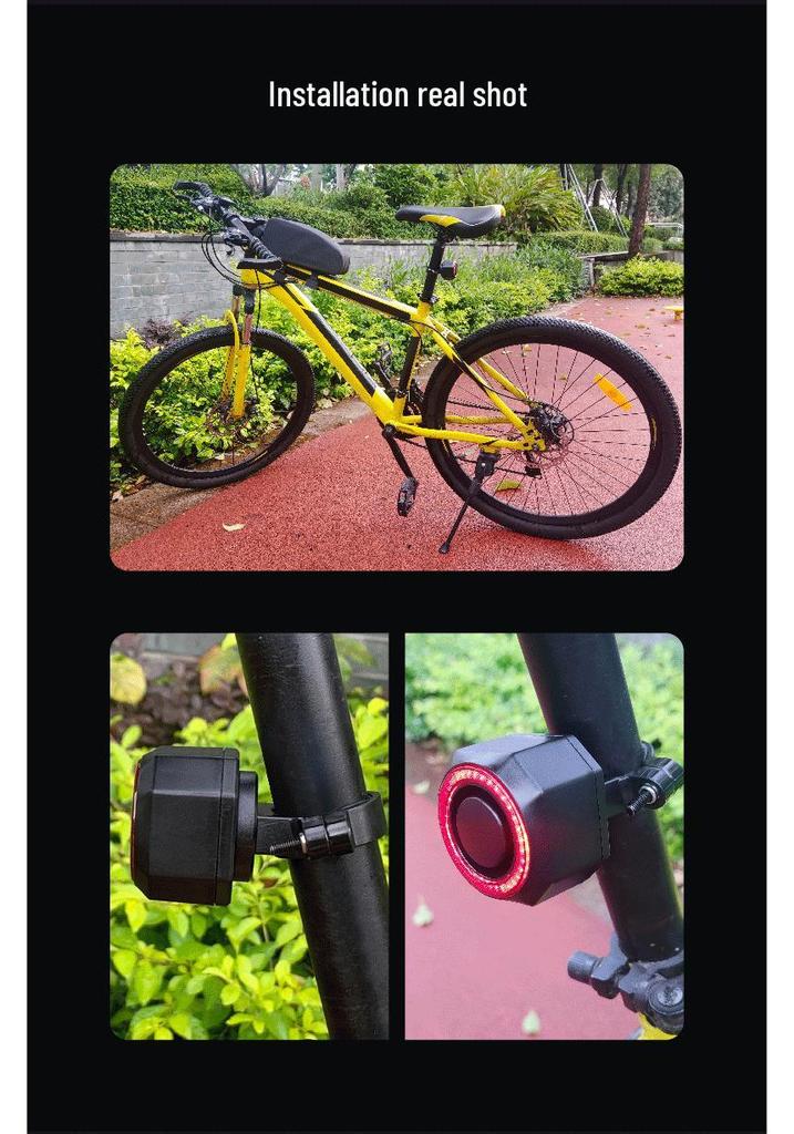 Smart Rechargeable Wireless LED Bike Tail Light with Anti-theft Alarm