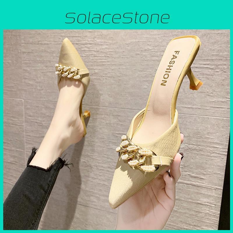 Summer Womens Mules With Rubber Sole And Pu Insole For Casual Outfits