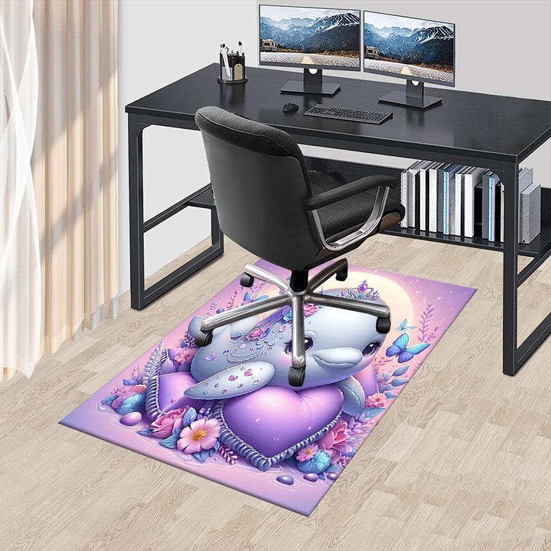 1pc Dolphin Princess Carpet Office Rug Outdoor Mat Home Decor Area Carpet Festival Gift Office desk chair carpet