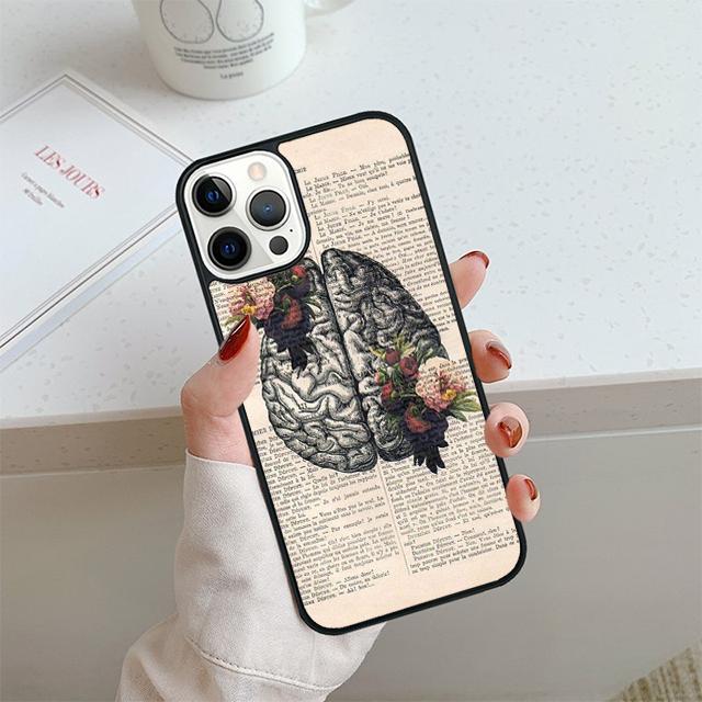 Vintage Anatomy Heart Brain Nurse Phone Case For iPhone 17 Air 14 15 16 16e 13 12 Max Cover For Apple 11 Pro Max Plus