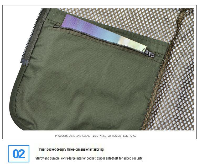Gilet a Rete Multi-tasche Traspirante Estivo da Uomo - Taglie Forti, Giacca Senza Maniche per Pesca e Fotografia