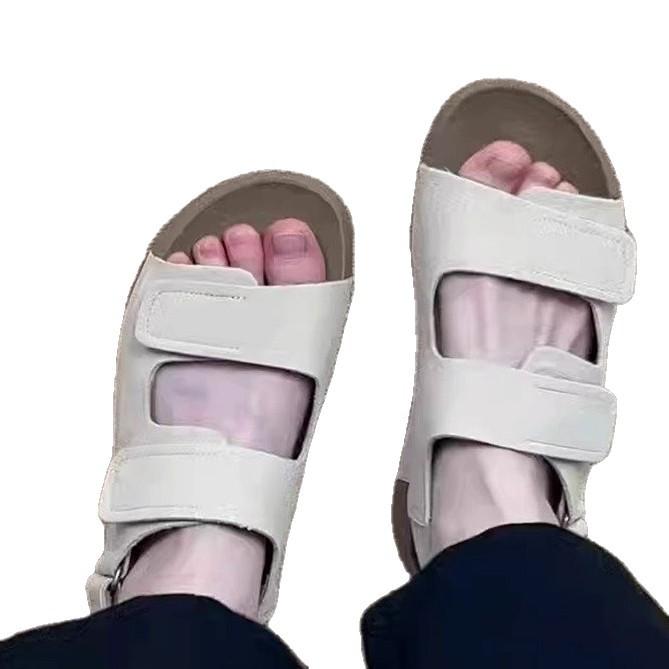 Sheepskin version platform shoes versatile retro word sandals wear casual beach cool slippers women