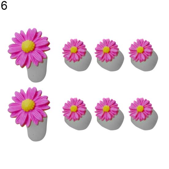 8st Blomma Runt Hjärta Silikon Tå Separatorer Divider Spacers Nail Art Tool
