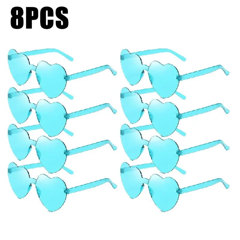 Sunglasses for Women Jelly Color Frameless Heart Shaped One-piece Glasses Dazzling Color Glasses