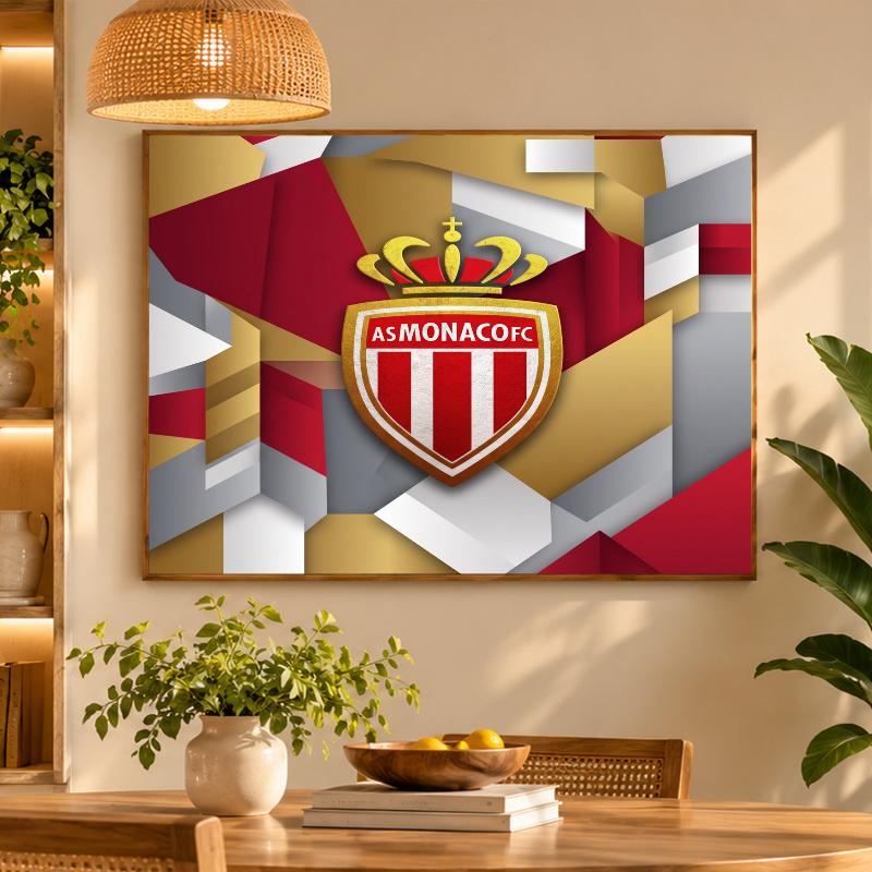 5D Diamond Painting Monaco FC DIY Full Drill Diamond Art Kit Home Decoration