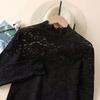 Women' lace BLOUSE, openwork, black, elegant, evening, fashionable, size 5XL