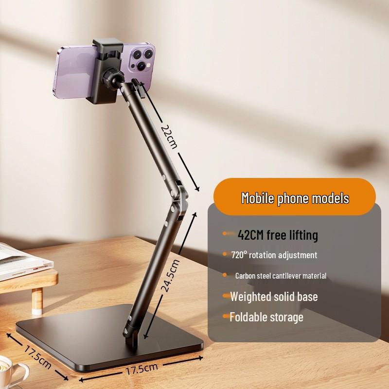 Live-Übertragungsständer für Mobiltelefone und Tablets mit Rädern - Rotierender, multifunktionaler Bodenhalter für Aufnahmen von oben