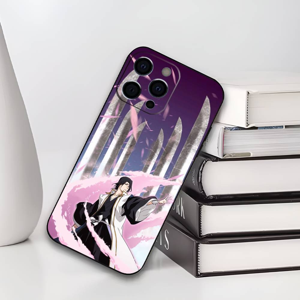 B-Bleach K-Kuchiki Byakuya Чехол для телефона For iPhone 17,16,15,14,13,12,11 Plus,Pro Max,XS,Мягкий силиконовый черный чехол iPhone15plus