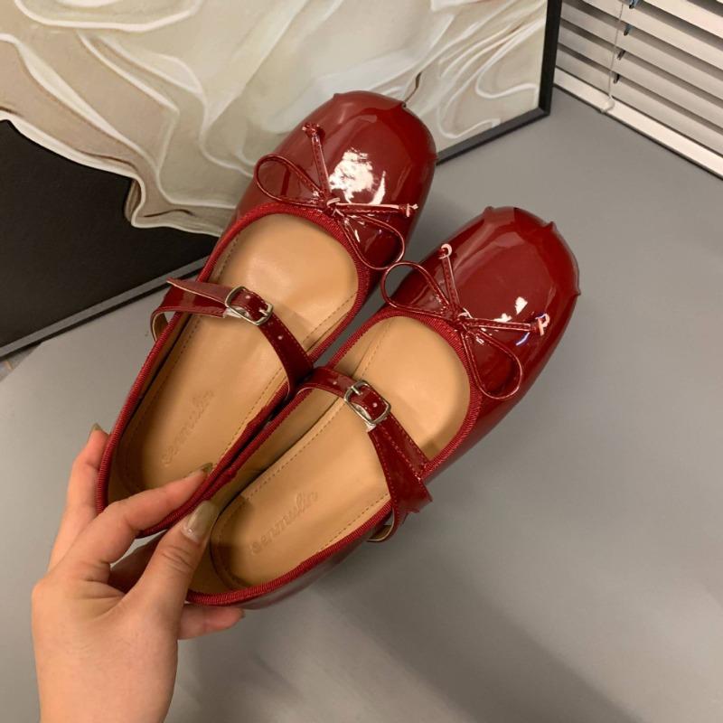 

Маленький рост, увеличение внутренней высоты на 5 см, туфли Мэри Джейн, весна и осень, бант, надпись, балетки, женская верхняя одежда 33