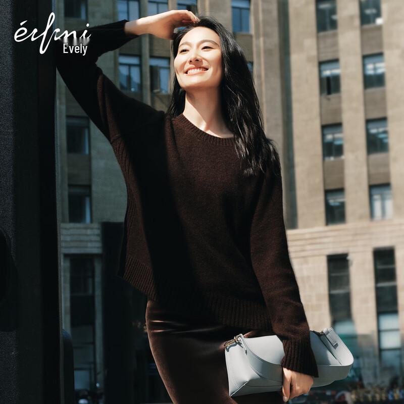 

eifini Women s Merino Wool Loose Knit Sweater M