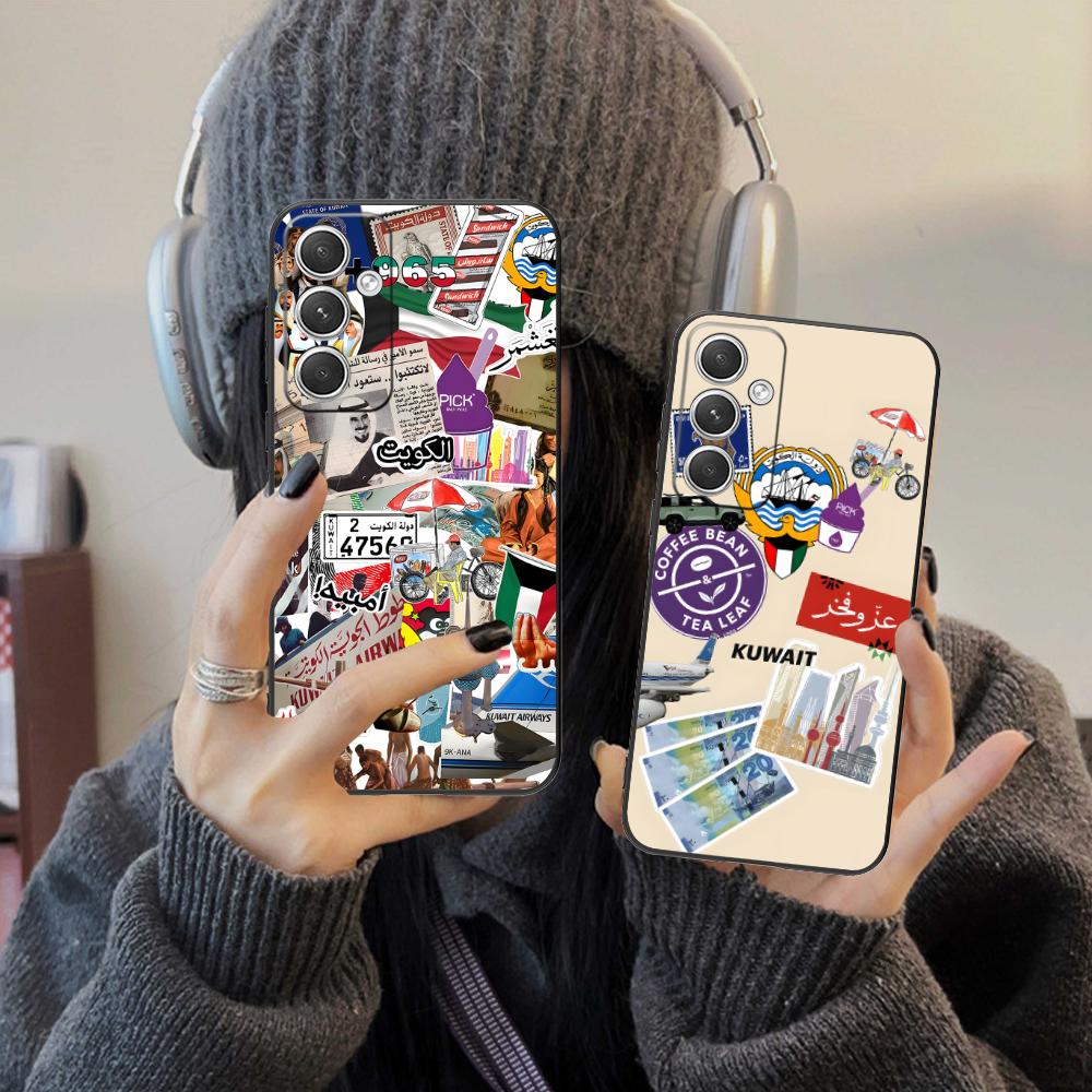 Kuwait Flag Mobile Cell Phone Case for Samsung Galaxy S25 S24 S23 S22 S21 S20 Note20 Plus FE Ultra Colour Cover Cover Pretty