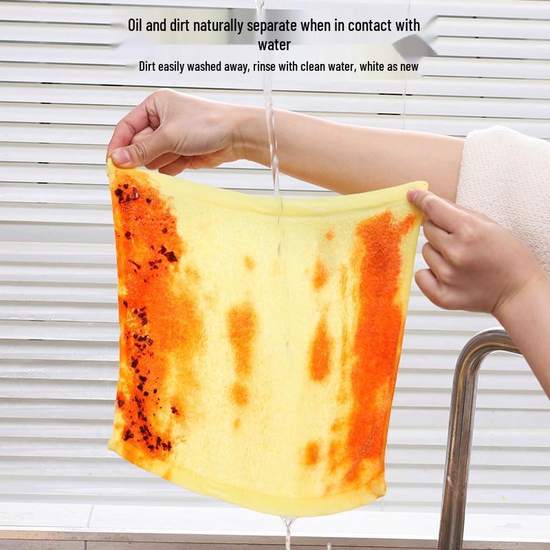 Non-Stick Oil Remover Wood Fiber Dishcloth: Highly Absorbent & Easy to Clean