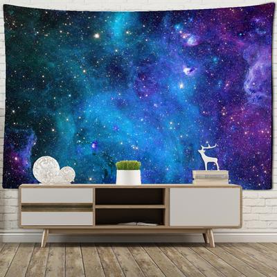 Arazzo con cielo stellato blu appeso a parete psichedelico semplice scenario bohémien decorazione per dormitorio hippie