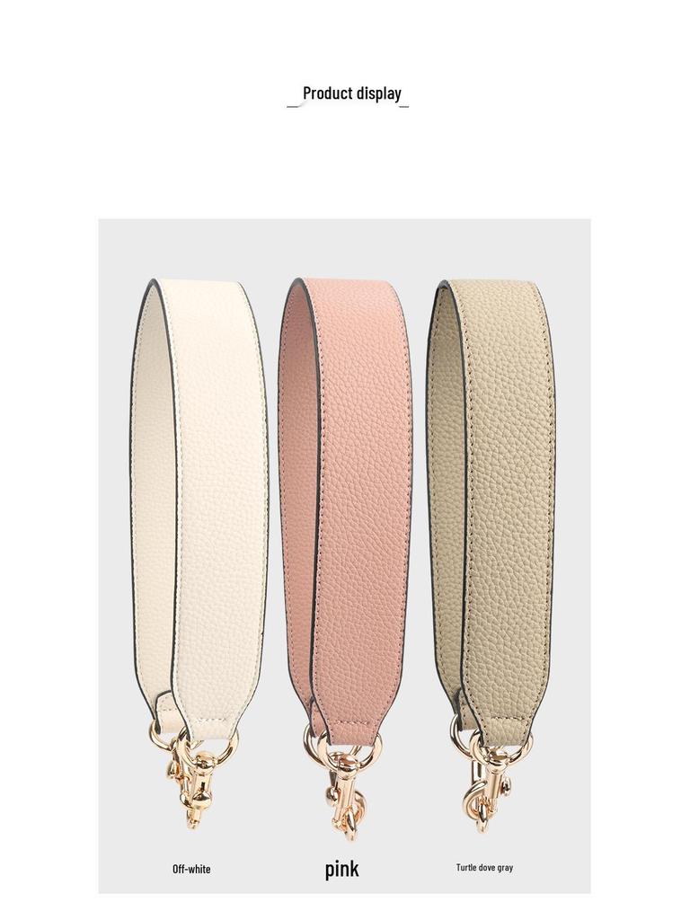 Women's Faux Leather Shoulder Strap Bag Accessory - Imitation Cowhide, Single Wide Short Handheld Strap