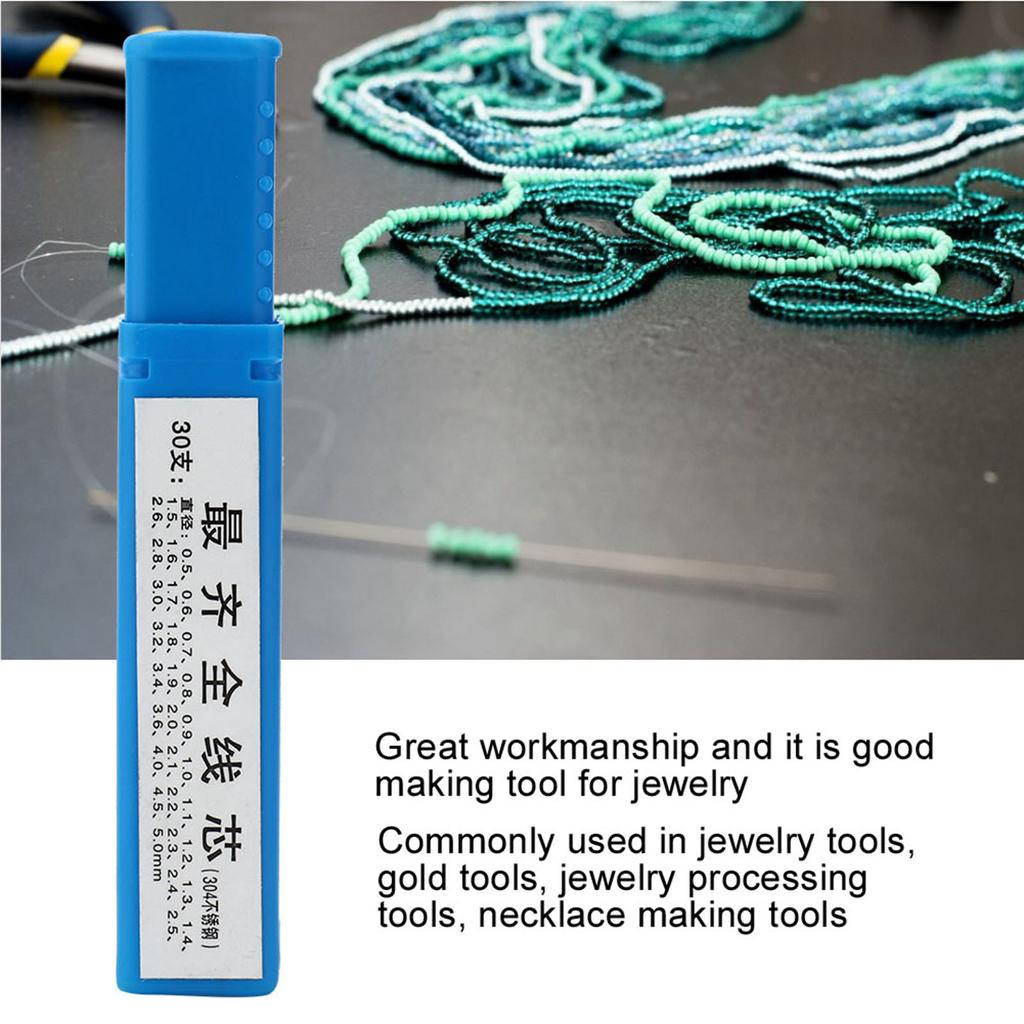 30Pcs Professional Metal Solid Cored Rod Wire Tone Jewelry Necklace Making Tool