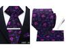 Men's Retro Floral Tie, Pocket Square & Tie Clip Set for Weddings