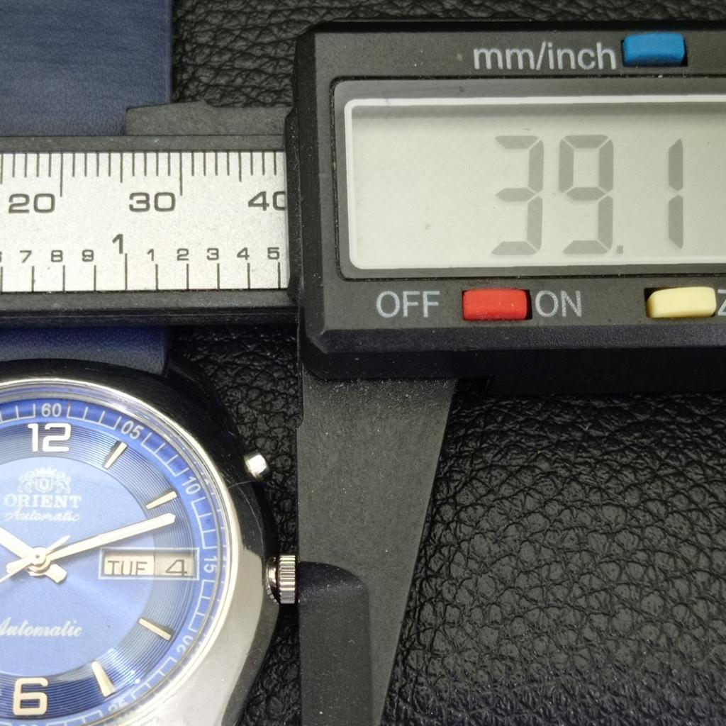 JAPAN VINTAGE ORIENT AUTOMATIC 46941 MENS BLUE COLOR DIAL WATCH A500709-5 R154-a500709