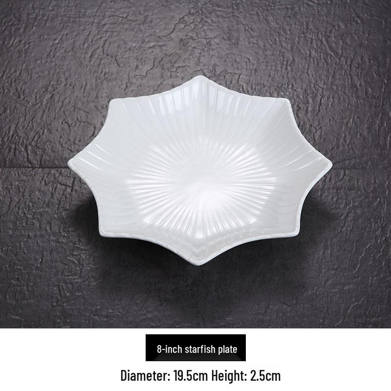 Octagonal Starfish Ceramic Plate for Creative Tableware