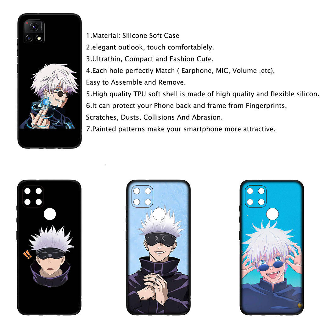 Dla iPhone 16 15 Xiaomi Redmi Note 14 13 12 11 Pro Max X 8 16e Samsung Galaxy S25 S24 S23 Moto OPPO Huawei Jujutsu Anime Kaisen Gojo Satoru Etui na telefon