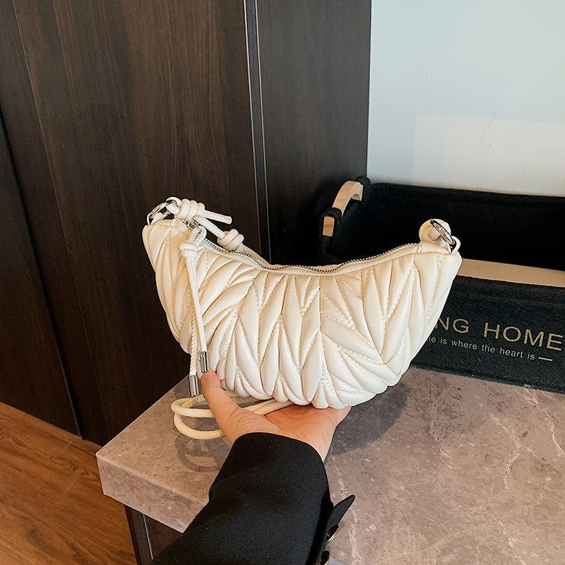 

Нишевая сумка из вышивальной нити, женская новая модная сумка-мессенджер, универсальная наплечная сумка-подмышка, сумка-круассан