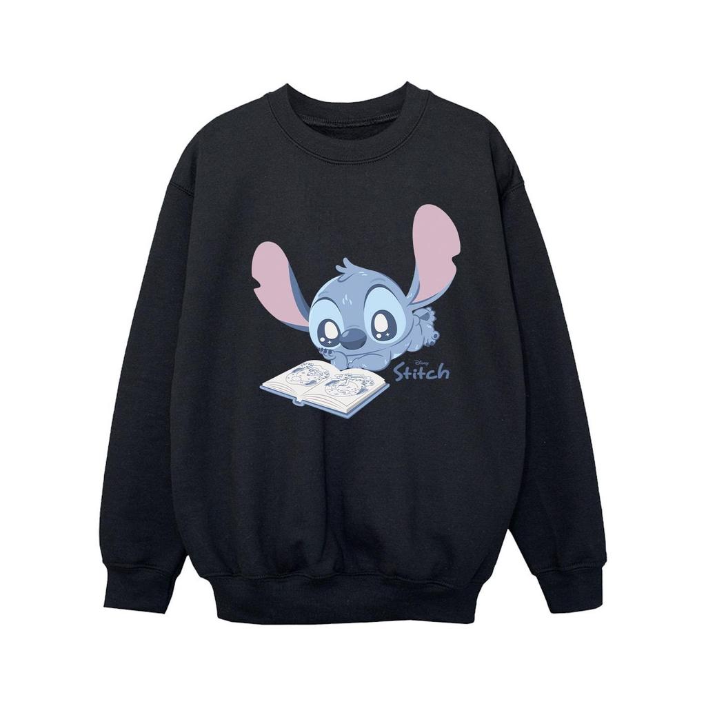 Lilo & Stitch Girls Reading Lying Down Sweatshirt