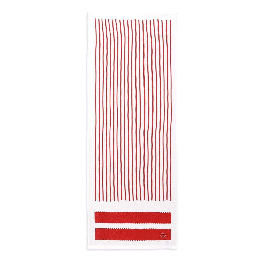 Towel Museum Tenugui Made in 34 x Towel, Japan, 100% Cotton, Approx. 90cm, Ofurobi, Striped, Red, 23-5102090