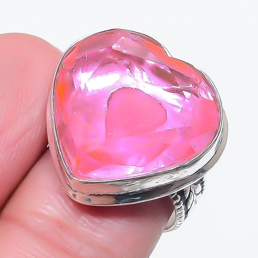 

Natural Pink Kunzite Gemstone 925 Sterling Silver Jewelry Ring Size 6.5 F4h30