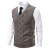 Men's Knitted Warm Sweater In Autumn and Winter V-neck Vest Diamond Grid Twisted Flower Casual Fashion Versatile Top