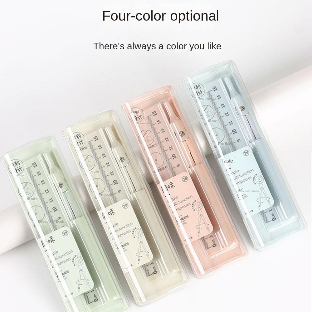 Stationery Set Pencil Compass Kit Measuring Ruler Function Ruler Drawing Tool  School Office