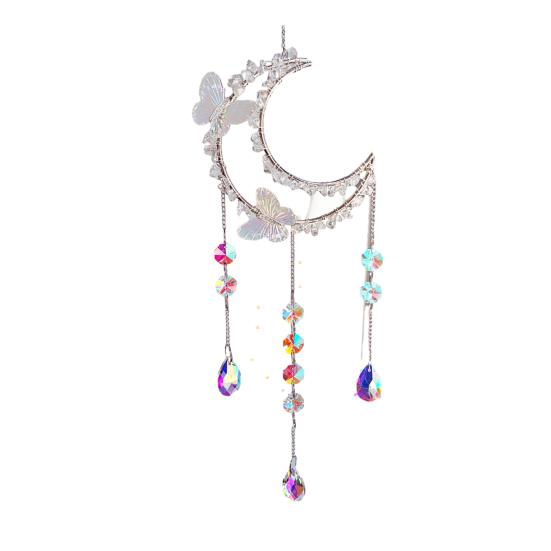 Crystals Suncatcher Hanging Catcher with for Windows Moon Butterfly Sun Glass Prisms Healing E