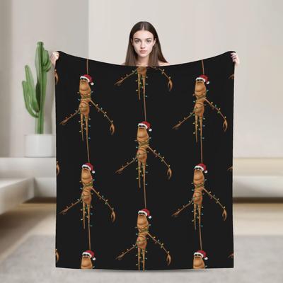 Marcus The Worm Christmas Weirdcore Santa Worm Blankets Coral Fleece Plush Winter Soft Throw Blanket for Bed Travel Rug Piece