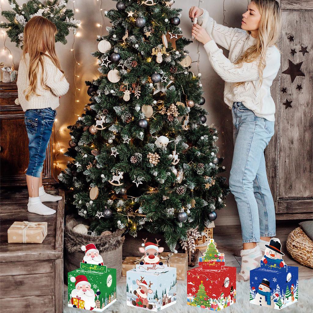 Christmas Themed Santa Claus Snowman Pattern Money Box With Durable Paper Material For Celebrations