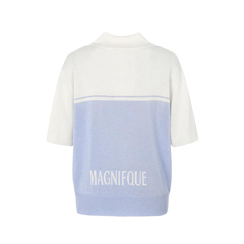 VISITINNEWYORK Wide Flat Collar Mixed Color Knit (Vz4Sk20)