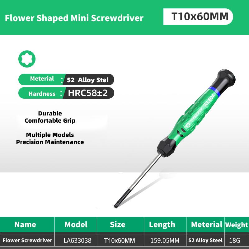 1pc Mini Torx Screwdriver featuring Magnetism S2 Alloy Steel Pozi Screwdrivers Flower Shaped Screwdriver T5-T20