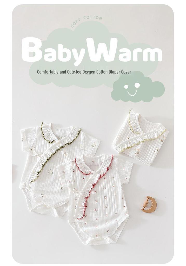 A-Class Cotton Baby Romper - Breathable Summer Jumpsuit with Snap Crotch for Newborns