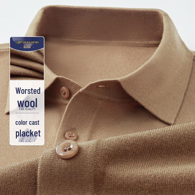 

Мужской трикотажный свитер-поло из смесовой шерсти в стиле business casual 170/88A