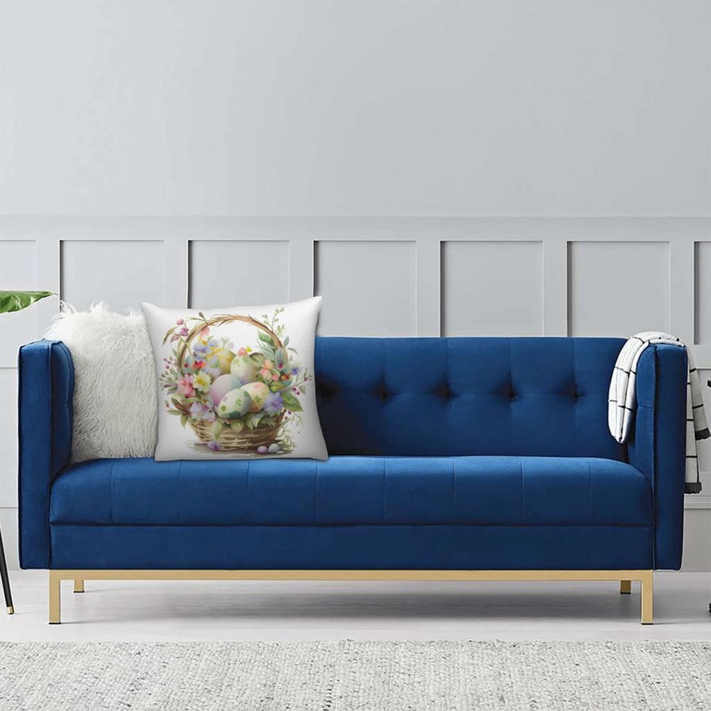 Easter Egg Pillow Cover Color Painting Soft Pillow Case Cushion Cover Retro Graphic Pillowcases For Wedding Party Home Decor