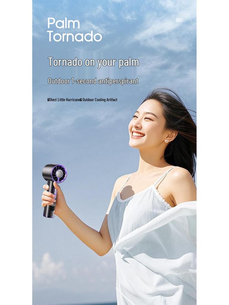 2025 Portable High-Speed Handheld Fan: Smart Digital Display, USB Rechargeable, Mini Size for Outdoor Use