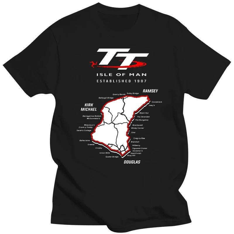 

Cool Isle of man TT Map T Shirts Pure Natural Cotton Man Nice T-Shirt 4XL
