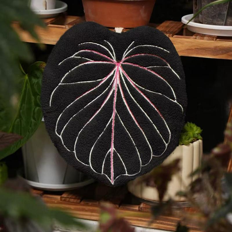 Decorative Leaf Hand Towel Tropical Plants Kitchen Towel Super Absorbent Handkerchief Quick-Dry Bathroom Towel with Hanging Loop