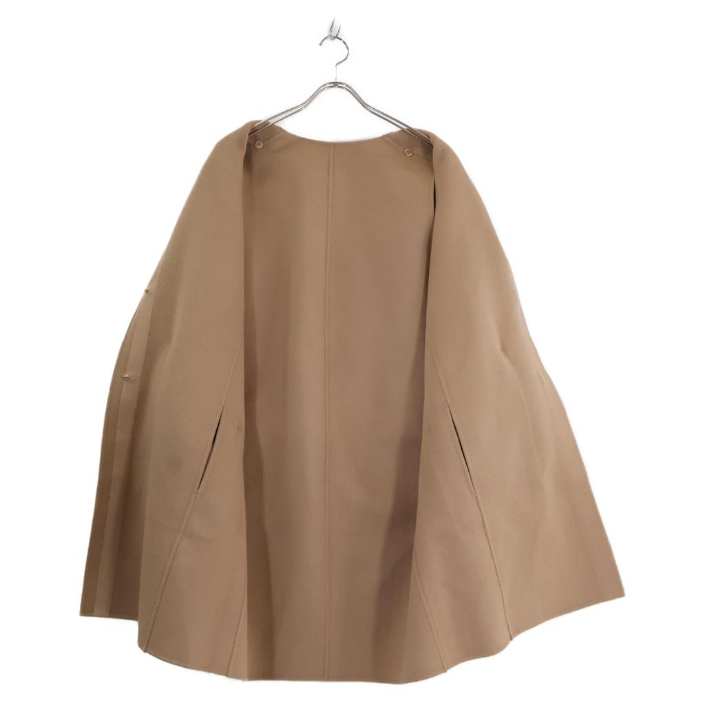 DRAWER 22AW 6525-299-0823 PRE1 Wool Reversible Fur Cape Coat 38 beigeUsed