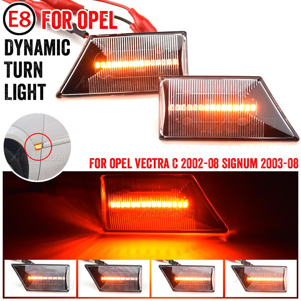 2Pieces LED Dynamic Turn Signal Lights For Opel Vectra C 2002-2008 Signum 2003-2008 Side Marker Fender Lamp Blinker Indicator