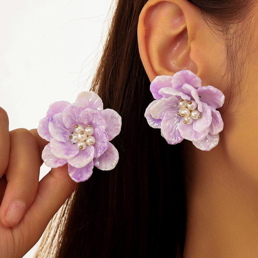 Colorful Resin Petal Flower Adjustable Ring