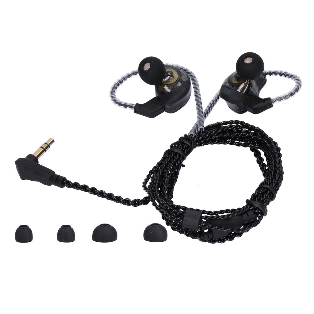 Earphones Super Bass Boost Wired Earbuds Noise Reduction Stereo Headphones for Listen To MusicWithout Microphone Black