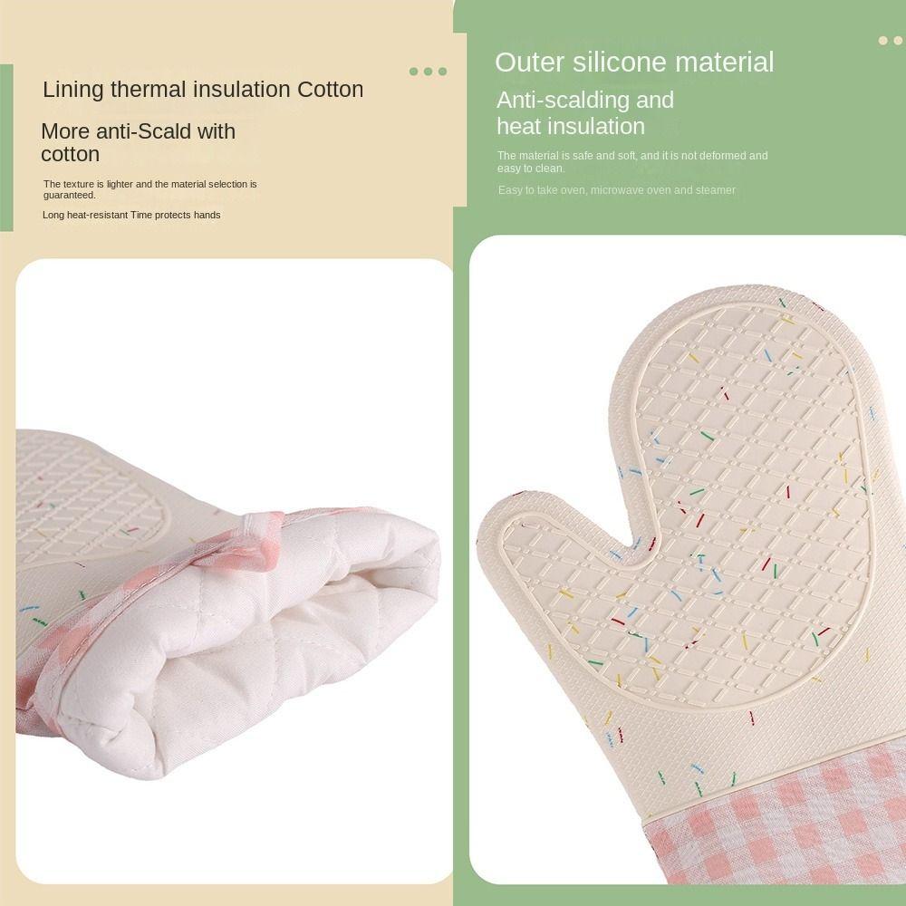 Protiskluzová pekařská rukavice s prošívanou podšívkou Silikonové rukavice Zesílená chňapka do trouby