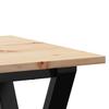 Dining Table Y Frame 50x50x75 cm Solid Pine Wood and Steel