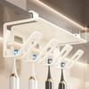 Carbon Steel Toothbrush Storage Rack Non-Perforated Toothbrush Stand  for Under Cabinet