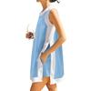 Women's Fashion Loose Sleeveless Short Skirt With Pockets And Shorts Two-Piece Set