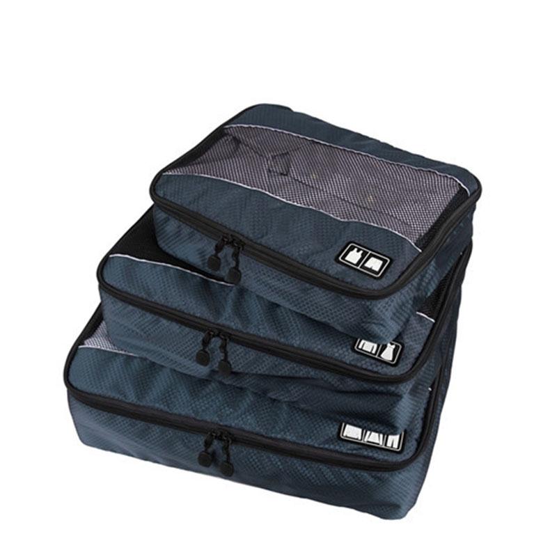 3 Pièces/Ensemble Cubes de Rangement pour Vêtements Sac de Voyage pour Chemises Pantalons Sacs à Vêtements Organisateurs de Bagages Trousse de Toilette